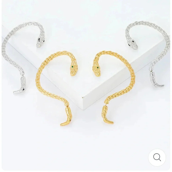 Gothic Gold Retro Wrapped Ear Hook Snake Shaped Earring - Picture 2 of 4